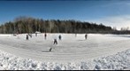 Skating on the pond at the farm.