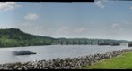 Ohio River Lock and Dam with "ghost" Barge, Mason County WV