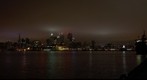 Toronto Harbour at night, with clouds