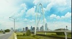 Dallas Cityscape Panorama: Margaret Hunt Hill Bridge