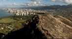 View of the Waikiki Beach from the rim of the Diamond Head crater