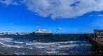 Queen Mary 2 at Station Pier, Port Melbourne, VIC, Australia: Mar 6, 2012 at 6:03pm