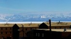 Transantarctic Mountains - view above the roofs of McMurdo station