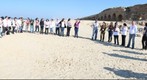 Taglit Birthright Bus 1046 Group Panorama at Caesarea