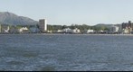 View of the town of Piriapolis from the harbor entrance
