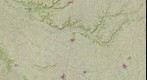 Superposición de ortofotografía (62%) y mapa cartográfico (37%) de un área de 40x40 Kms centrada en La Guardia (Toledo)