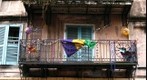 Mardi Gras balcony in the French Quarter, New Orleans, Louisiana
