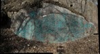 Massanutten sandstone slab with trace fossils (annotated)