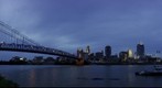 Cincinnati Sunset Cityscape including John A. Roebling Suspension Bridge 