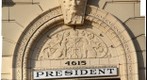 Entrance to the President Apartments in the Central West End of St. Louis