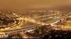 Cherbourg by night in the snow