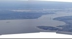 New York City from above the Atlantic Ocean