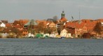 Blick über den Kleinen Küchensee zur Baustelle "Südliche Sammelstraße" in Ratzeburg