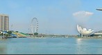 Esplanade Theatre, Singapore Flyer, Marina Bay Sands and the Merlion, Singapore.