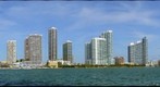 Biscayne Bay Highrises and Venetian Causeway in Miami as seen from the Venetian Isle Condo - A Wider View