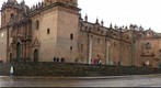 Workmen digging in front of Cusco Cathedral