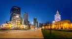 Warsaw centre at dusk