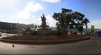 La fuente "Volcan de Doramas" en la rotonda de Santidad, Arucas.
