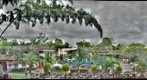 View into the main square of the Parque Cafe near Armenia in Quindio Colombia 
