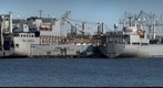 US Naval Ships at Shipyard