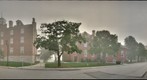 Schmucker Hall, Lutheran Theological Seminary, on a foggy day