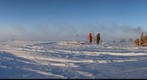 Genie and Pearl at Work on the Antarctic Plateau