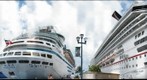 3 cruise ships at the pier in Nassau, Bahamas