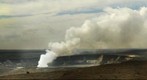 Venting steam and ash at Halema`uma`u, Kilauea, Hawaii Volcanoes National Park