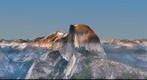 Half Dome and Tenaya Canyon at Full Moon Rise 