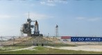 STS-125 Shuttle Atlantis on Pad 39-A the evening before launch