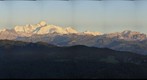 Les Gets, Chaine du Mont Blanc le soir du 13 juin 2009 depuis Mont-Caly.