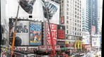 Times Square, New York City, Changing the billboard - view from the RED Steps in Times Square