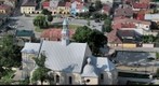 Checiny - the main square, Poland