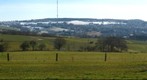 View from Islandic horse ranch "Bucherbach" on Koellerbach near Puettlingen, Saarland, Germany