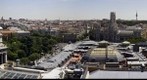 Plaza de La Cibeles y Madrid desde la terraza del Circulo de Bellas Artes
