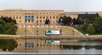 View of COSI (Center of Science and Industry), Gonoa Park and the Scioto River - taken near the Supreme Court of Ohio Building.  