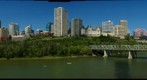 Edmonton  city skyline from MacDonald Bridge