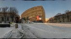 The MuseumsQuartier courtyard in he Snow