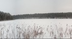 Frozen lake Aisetas. Aisetas žiemą.