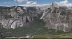View of Yosemite Valley, Tenaya and Merced Canyons from near Glacier Point.