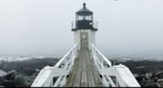 Marshall Point Lighthouse Pier (360), Port Clyde, Maine, USA - on a foggy day 