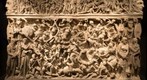 Sarcophagus with battle scene between Romans and Germans as well as scenes from the life of a General on the lid