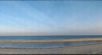 Crane on beach for dredging project, Gunnison Beach, Sandy Hook, NJ, USA, view from beach