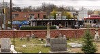 View of Ria's Bluebird Cafe & Tin Lizzy's Cantina from Oakland Cemetary