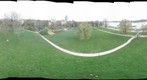 Duesseldorf, River Rhine aerial panoramic shot 
