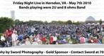 Sword's Friday Night Live at Herndon, VA, USA, May 7th 2010 7:00 pm. Live concert by U2 tribute band 2U. View of crowd.