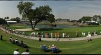 Phil Mickelson on the 16th and 17th greens of the Players 