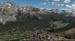 Looking out across Tioga Pass, Dana Meadows, Gaylor Lakes, Tuolumne Meadows and the High Sierra peaks from atop Gaylor Peak