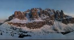 Panorama Gruppo Sella in Dolomiti at sunset