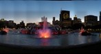 chicago fountain  twilight
